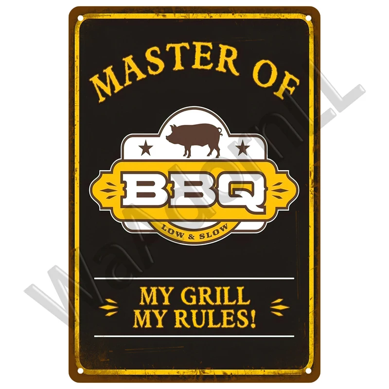 Vintage BBQ Zone Metal Sign Set of Six 14 Vintage BBQ Zone Metal Sign Set of Six - Image 14