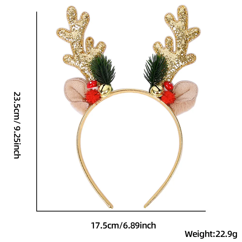 Festive Glitter Deer Antler Headband in 3 Colors 5 Festive Glitter Deer Antler Headband in 3 Colors - Image 5