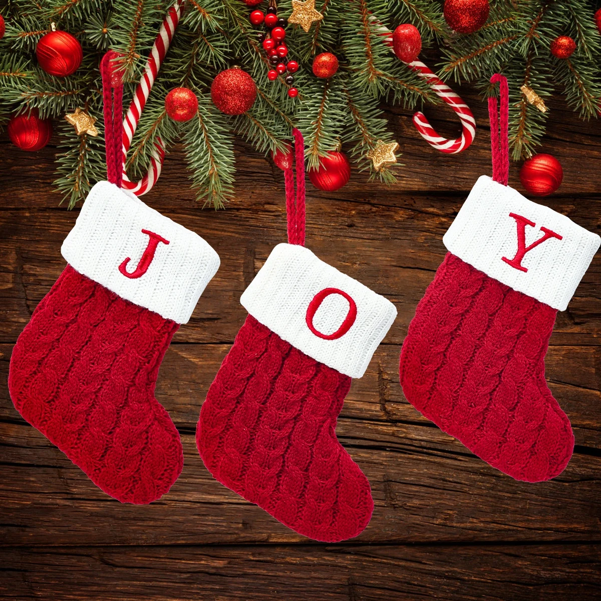 Festive Christmas Stocking with Letter Decor 3 Festive Christmas Stocking with Letter Decor - Image 3