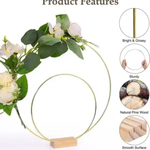 Gold Metal Wreath Ring Hoop for Crafts 17 S1f1ec6f294c24e09a62deddfc778bfefv