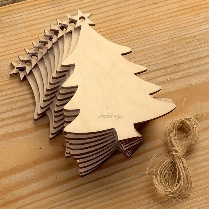 Unfinished Wooden Christmas Ornaments Set (10 Pieces) 16 Unfinished Wooden Christmas Ornaments Set (10 Pieces) - Image 16