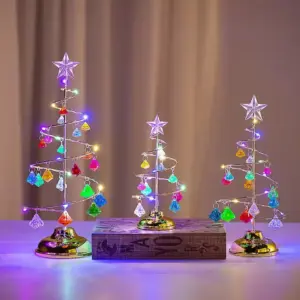 Electroplated Iron Christmas Tree with LED Crystals 13 S2033ba3299c0424e9ca8556cffca0a79J