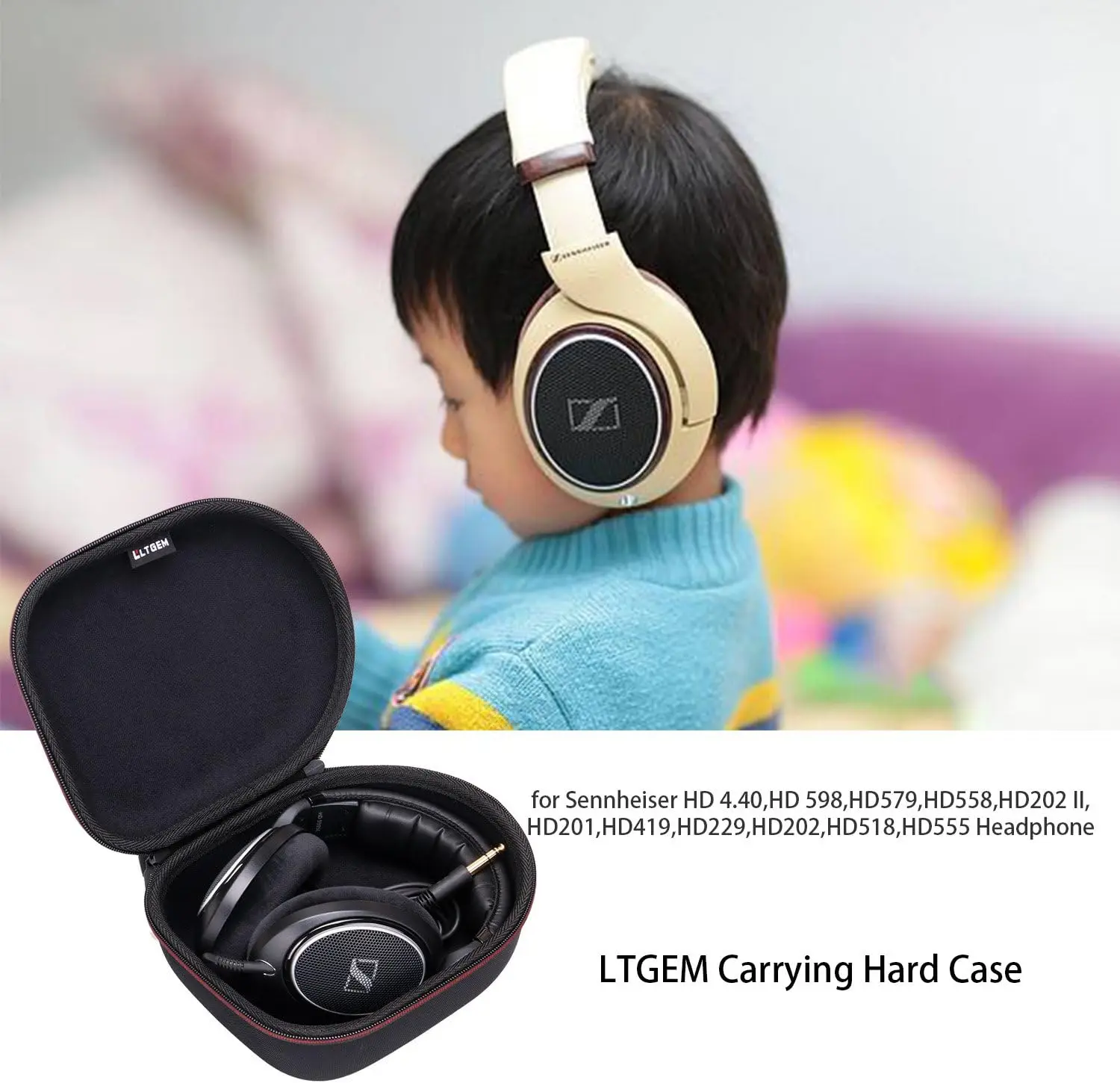 Light Grey Travel Case for Sennheiser Headphones 2 Light Grey Travel Case for Sennheiser Headphones - Image 2