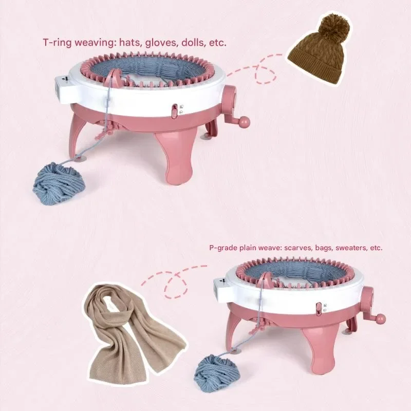 Pink and White Circular Knitting Loom Machine 2 Pink and White Circular Knitting Loom Machine - Image 2