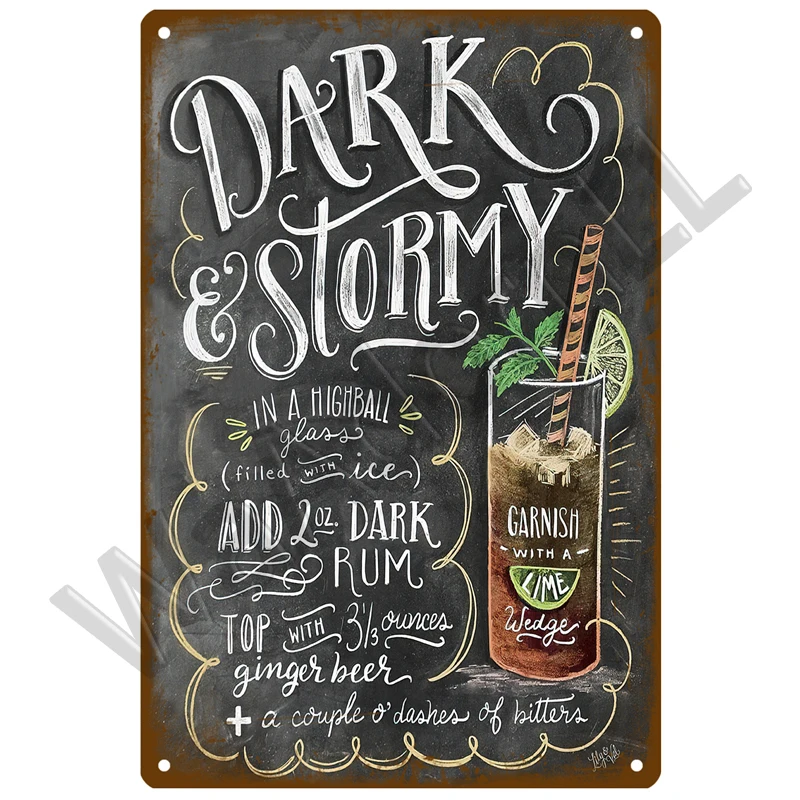 Vintage Cocktail Decorative Tin Sign 20x30 cm 14 Vintage Cocktail Decorative Tin Sign 20x30 cm - Image 14