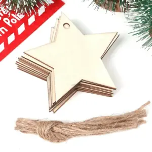 Unfinished Wooden Christmas Ornaments Set (10 Pieces) 25 S23ec4451e891423281ecf643ff1954e4f