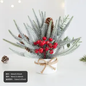 25cm Festive Mini Christmas Tree for Table Decor 10 S24924eb89df041a1b3f342681a4e498e0