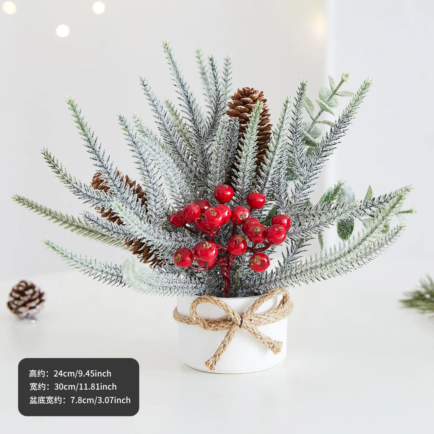 25cm Festive Mini Christmas Tree for Table Decor 4 25cm Festive Mini Christmas Tree for Table Decor - Image 4