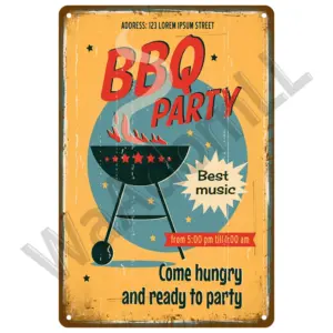 Vintage BBQ Zone Metal Sign Set of Six 43 S24c1f7bc54a54c6d8c4a76db54748a17a
