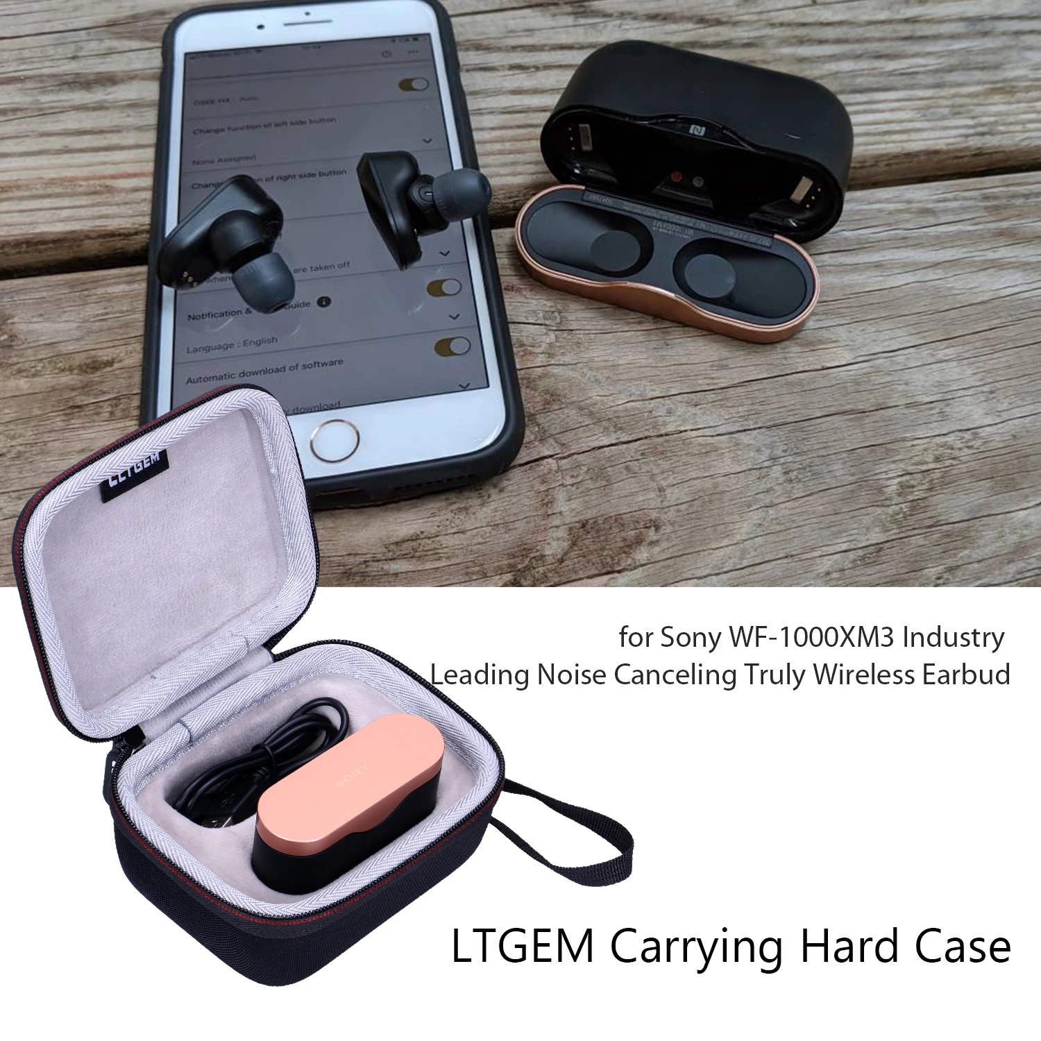 Dark Grey Sony WF-1000XM3 Earbuds Case 5 Dark Grey Sony WF-1000XM3 Earbuds Case - Image 5