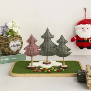 Mini Gingham Christmas Tree Ornaments Set 12 S25942ee5f264441f8662468175a1637dR