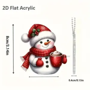 Christmas Snowman Acrylic Ornament with Lanyard 17 S26a90d71164048ac9556b2ae8d182ff4Y