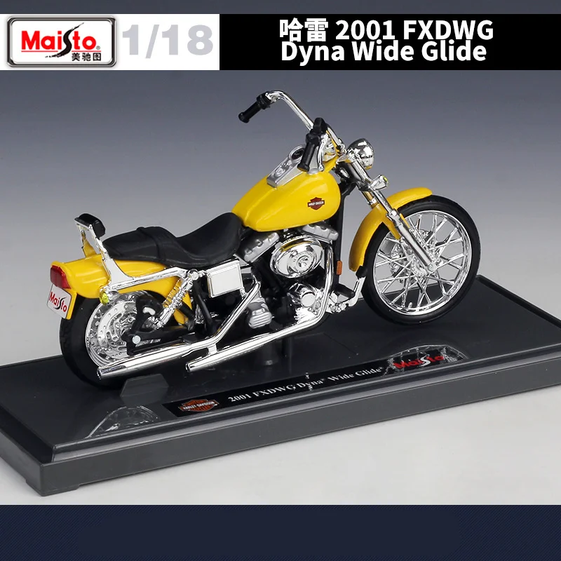 Yellow Harley Davidson FXDWG Model 1:18 Diecast Replica 4 Yellow Harley Davidson FXDWG Model 1:18 Diecast Replica - Image 4