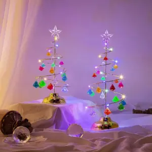 Electroplated Iron Christmas Tree with LED Crystals 12 S27b30b5676fb40529caefb3ca8734ba4T