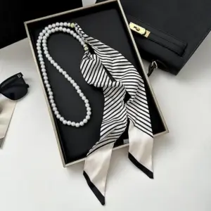 Elegant Black and White Women's Scarf Belt 11 S27bb4c07d7f046449f9c1da9960f3cffl