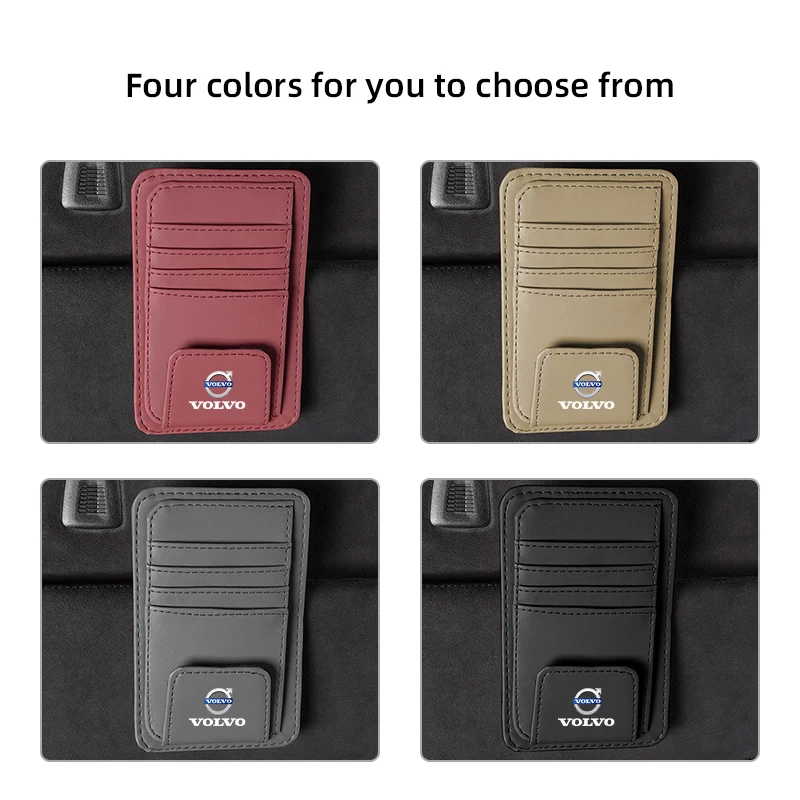 Leather Sun Visor Organizer Clip 10.5x6.5cm 4 Leather Sun Visor Organizer Clip 10.5x6.5cm - Image 4