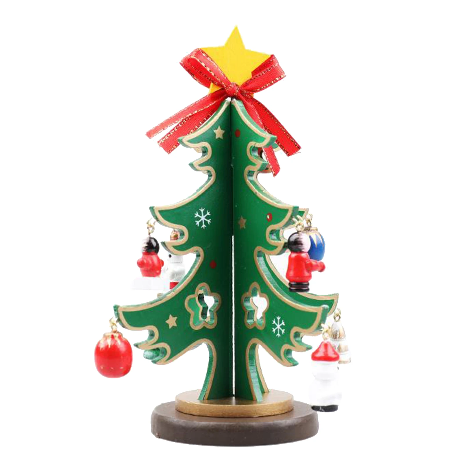 Vibrant Wooden Christmas Tree Ornament in Two Sizes 3 Vibrant Wooden Christmas Tree Ornament in Two Sizes - Image 3