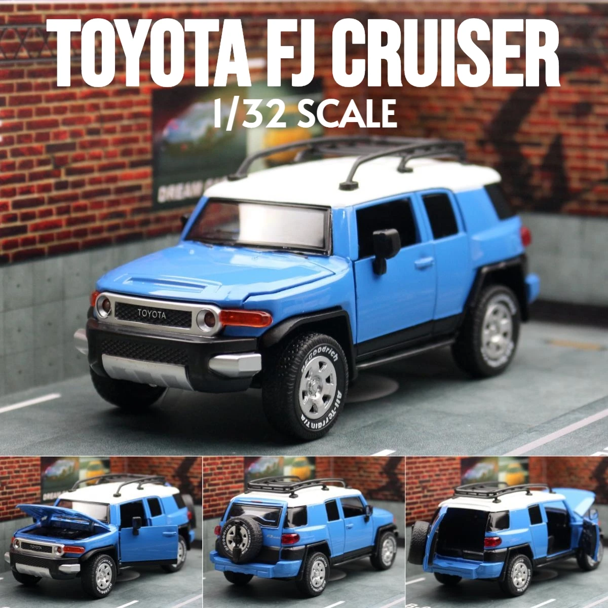 Vibrant Blue 1/32 Toyota FJ Cruiser Diecast Model 7 Vibrant Blue 1/32 Toyota FJ Cruiser Diecast Model - Image 7