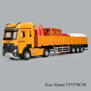 Vibrant Yellow Diecast Transport Truck Model 14 S2a0049d6b953495b82f292f25c9013daU