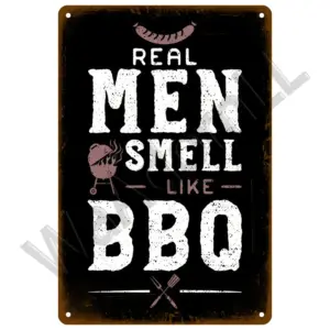 Vintage BBQ Zone Metal Sign Set of Six 49 S2a13db26a60f4b1bb86ab7139c4ddf79K