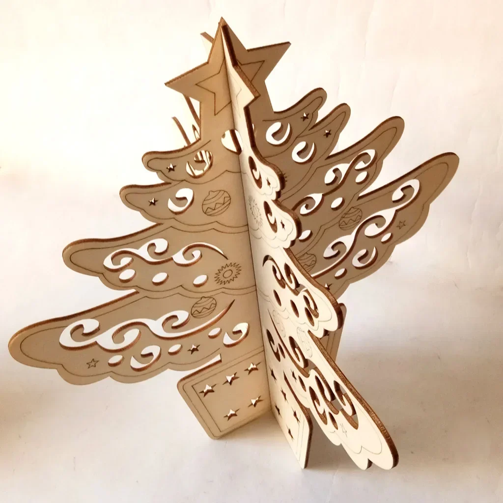 Unfinished Wooden Christmas Tree Ornament 30cm 5 Unfinished Wooden Christmas Tree Ornament 30cm - Image 5