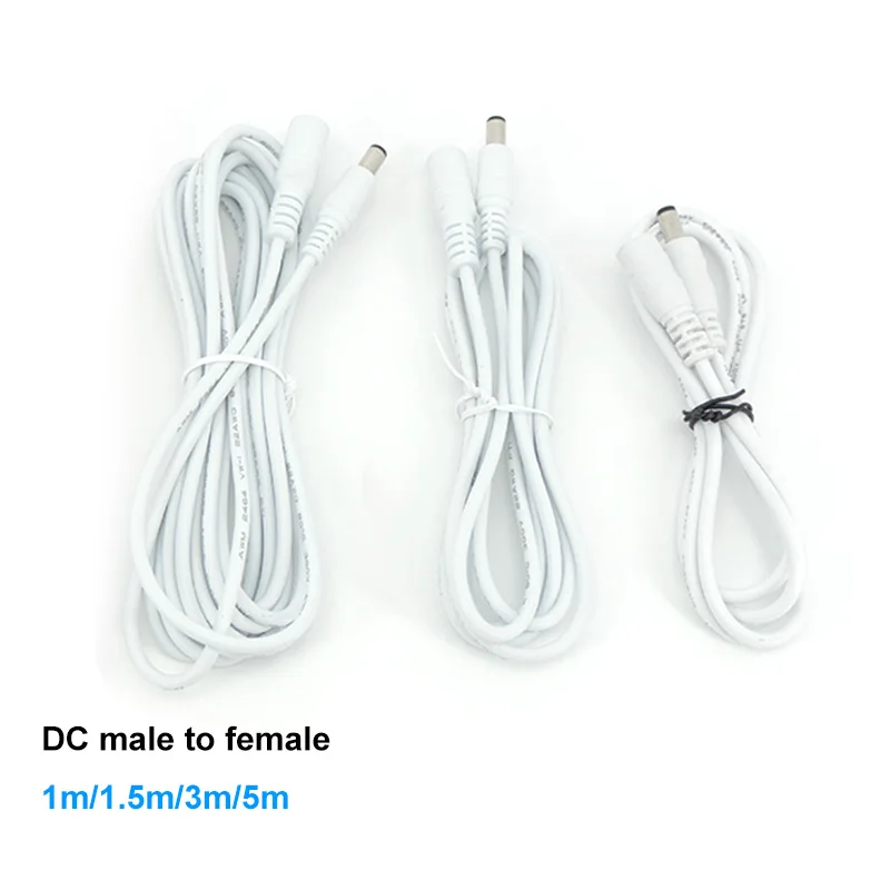 White DC Power Extension Cable Set for 12V Devices 2 White DC Power Extension Cable Set for 12V Devices - Image 2