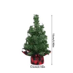 Mini Christmas Tree with Plaid Base in 15, 20, 30cm 15 S2c646dd2f10a4156a764f7f0741a24912
