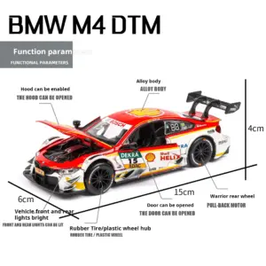 BMW M4 1:32 Scale Die-Cast Model with Lights 12 S2c7f7cec572f4d0ab58c488eff493edcL