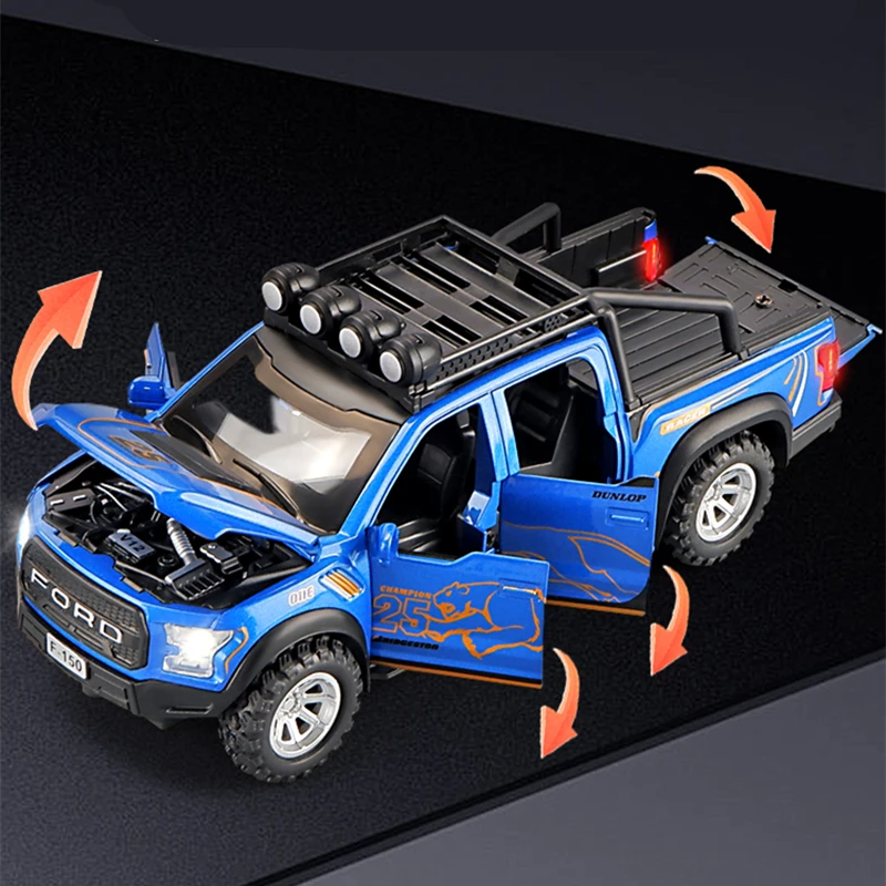Vibrant Blue Ford Raptor F150 Diecast Model 4 Vibrant Blue Ford Raptor F150 Diecast Model - Image 4