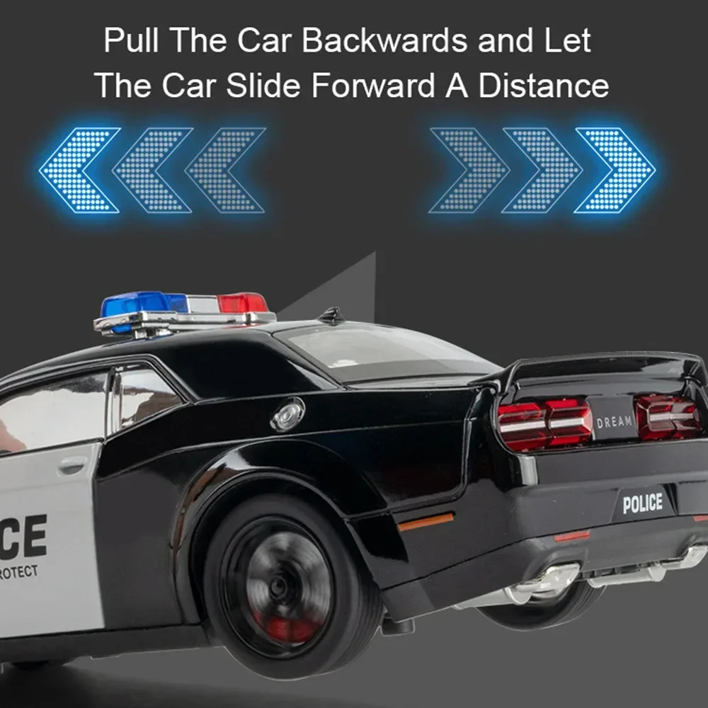 1:24 Scale Police Car Model with Lights 6 1:24 Scale Police Car Model with Lights - Image 6