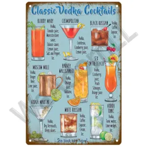 Vintage Cocktail Decorative Tin Sign 20x30 cm 42 S2db86dc6b42346c88a8f795b7a8af388M