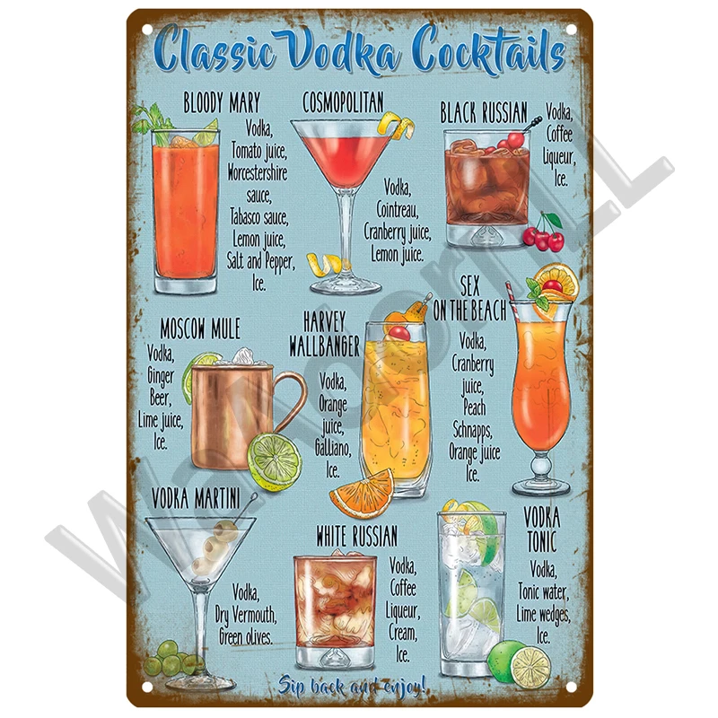 Vintage Cocktail Decorative Tin Sign 20x30 cm 17 Vintage Cocktail Decorative Tin Sign 20x30 cm - Image 17