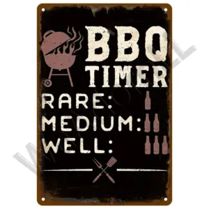 Vintage BBQ Zone Metal Sign Set of Six 57 S2e6083c764274e1d9e4ffcf154e6593bZ