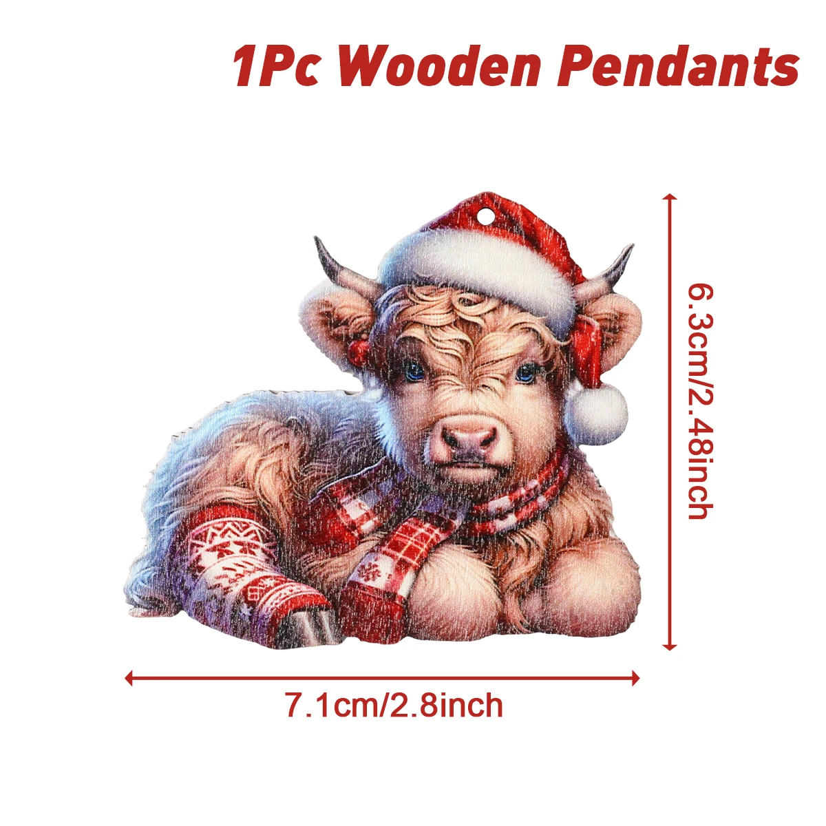 Festive Wooden Cow Pendant for Christmas 11 Festive Wooden Cow Pendant for Christmas - Image 11
