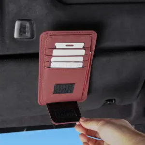 Leather Sun Visor Organizer Clip 10.5x6.5cm 12 S2ed74319bf3542b3bbfa5f12d6cccfcaU