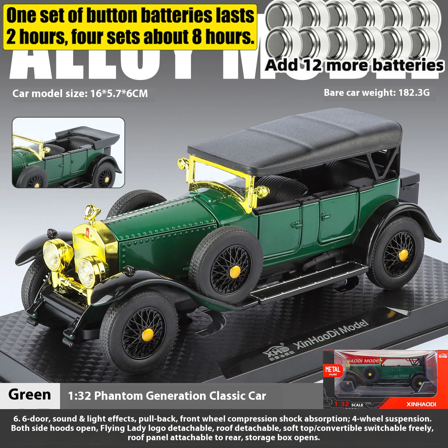 1:32 Mercedes-Benz Phantom I Diecast Model 9 1:32 Mercedes-Benz Phantom I Diecast Model - Image 9