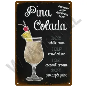 Vintage Cocktail Decorative Tin Sign 20x30 cm 40 S3259aee473bf4fa4b24df9da9d12aa72r