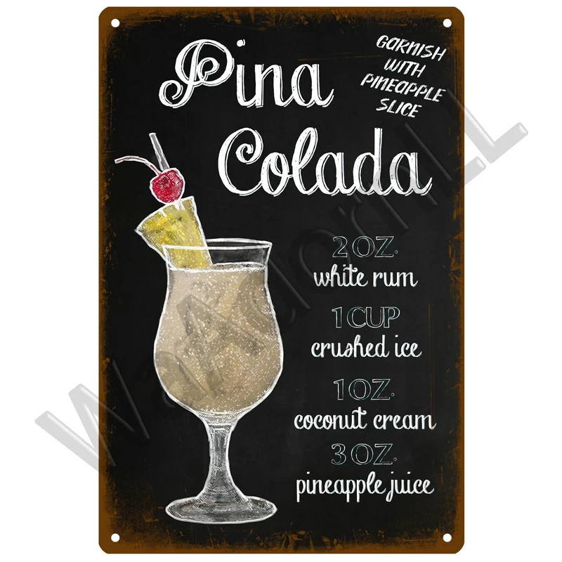 Vintage Cocktail Decorative Tin Sign 20x30 cm 15 Vintage Cocktail Decorative Tin Sign 20x30 cm - Image 15