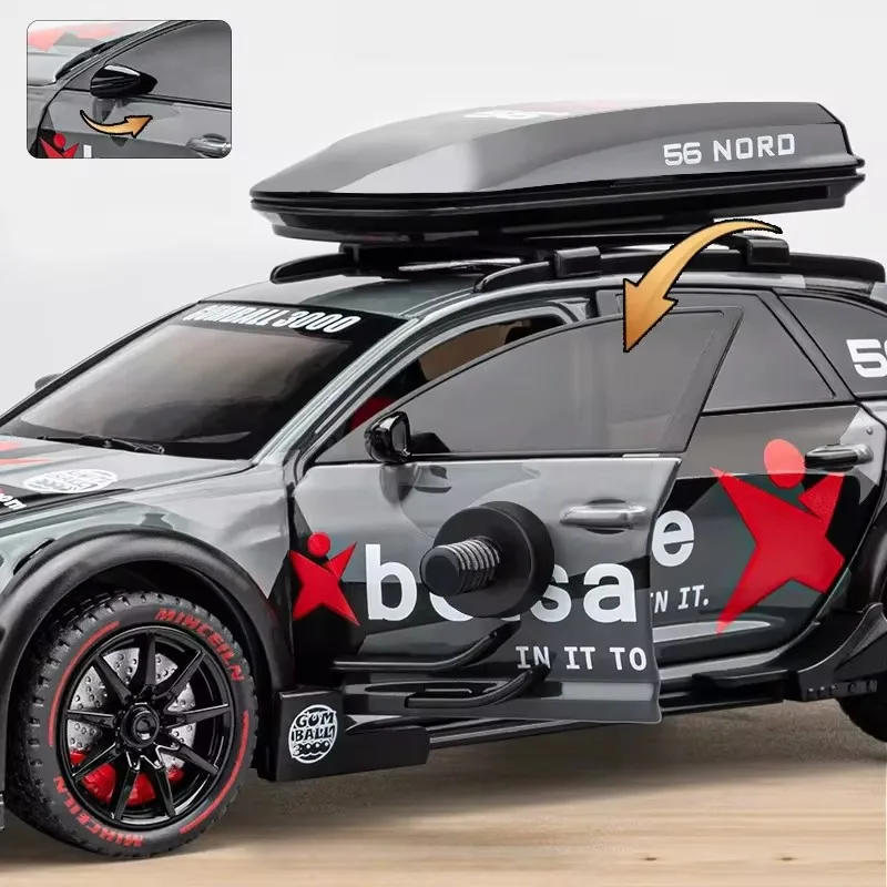 1:24 Scale Audi RS6 Diecast Model with Lights 4 1:24 Scale Audi RS6 Diecast Model with Lights - Image 4