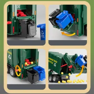 Green 1:30 Scale City Garbage Truck Model 9 S33847fc9099448e9b33a4ae89ee89e17u