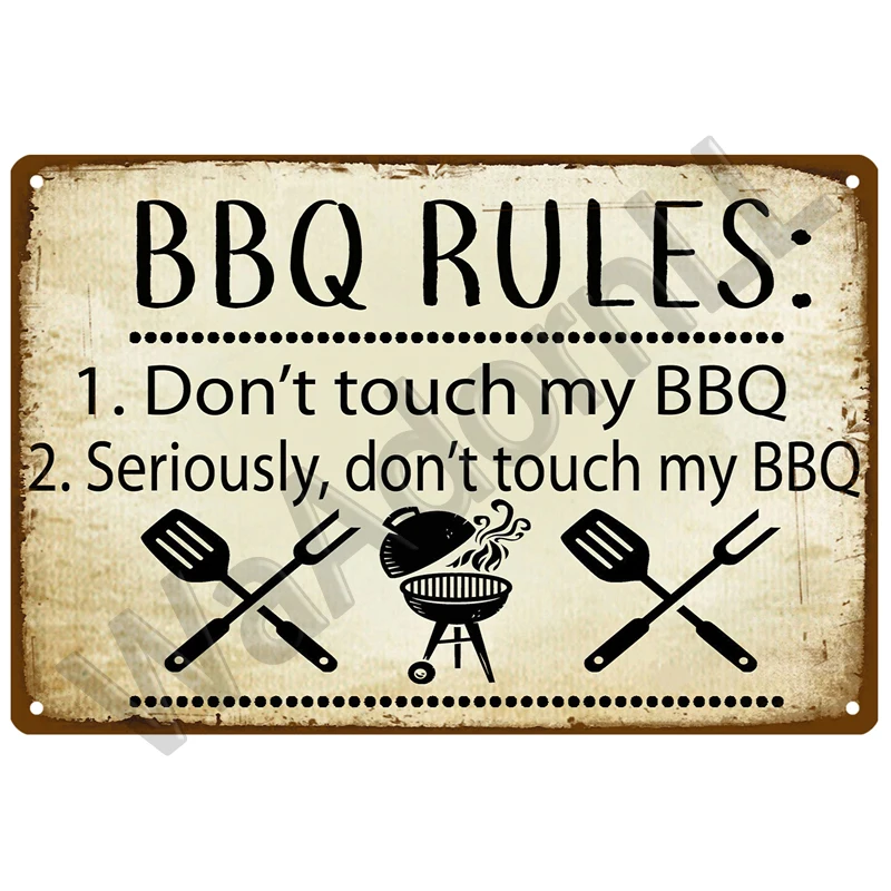 Retro BBQ Party Metal Sign Plaque 20x30 cm 11 Retro BBQ Party Metal Sign Plaque 20x30 cm - Image 11
