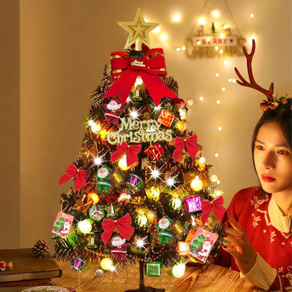 Miniature 50cm Festive Christmas Tree Set with Lights 6 Miniature 50cm Festive Christmas Tree Set with Lights - Image 6