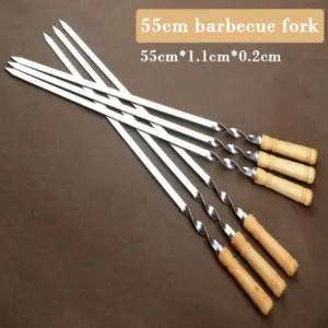55cm Stainless Steel BBQ Skewer Set for Grilling 13 S358cb9f1ba844f97afe7c4bc906696d7n