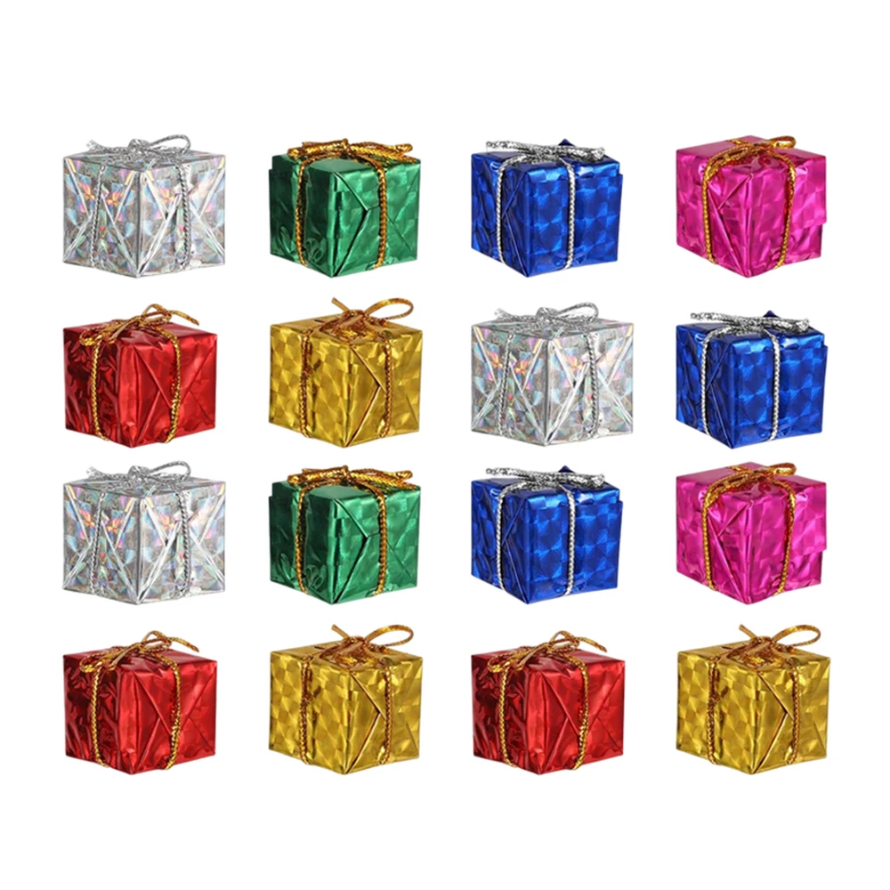 Mini Christmas Foam Gift Boxes Set in Metallic Colors 4 Mini Christmas Foam Gift Boxes Set in Metallic Colors - Image 4