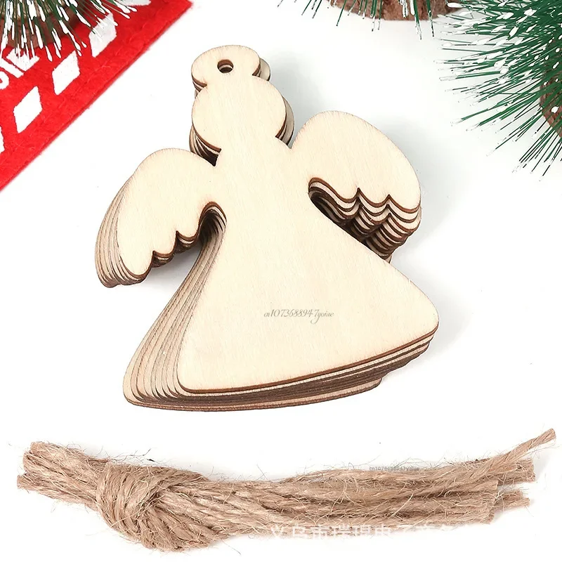 Unfinished Wooden Christmas Ornaments Set (10 Pieces) 15 Unfinished Wooden Christmas Ornaments Set (10 Pieces) - Image 15