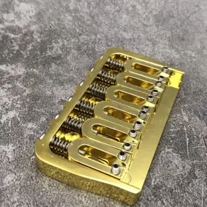 Gold Fixed Guitar Bridge with Stainless Saddles 9 S36131141f4b5453cb14daa757c757f2bp 1