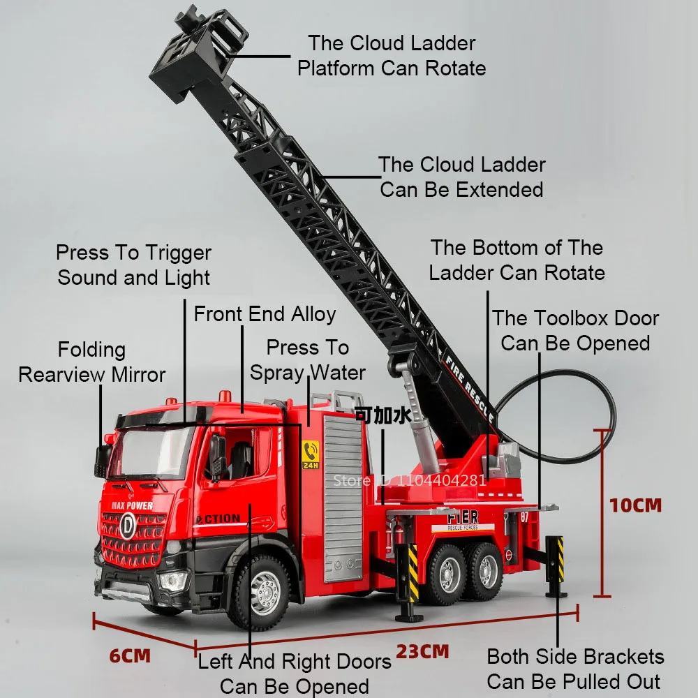 Detailed 1:32 Scale Fire Truck Toy Set 2 Detailed 1:32 Scale Fire Truck Toy Set - Image 2