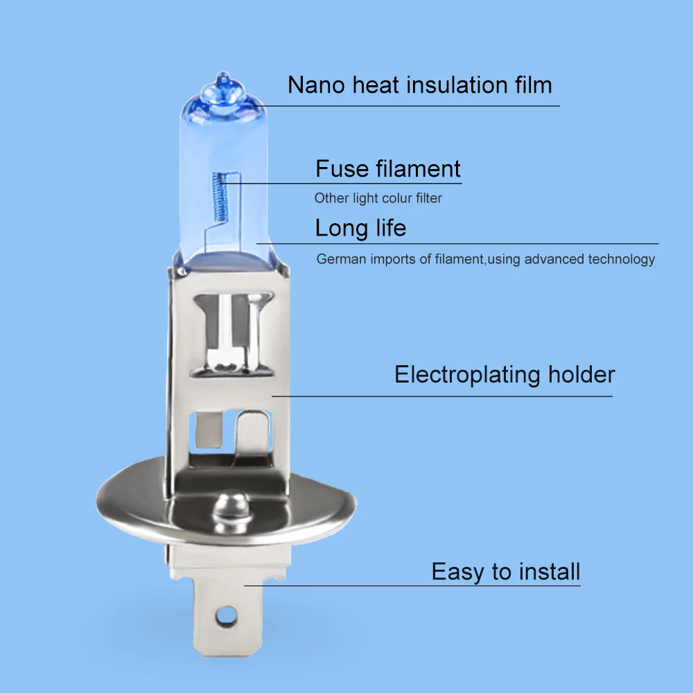 H1 Halogen Bulb 12V 55W 6000K White Light 5 H1 Halogen Bulb 12V 55W 6000K White Light - Image 5