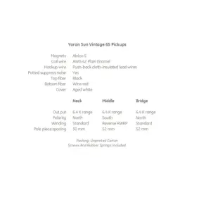 Vintage 65 Sun Handwound Single-Coil Guitar Pickup Set 11 S38d6ac8e1f9743b5bb177de34d07b93dJ