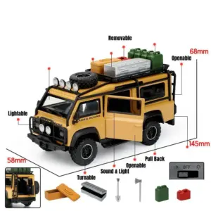 Yellow Land Rover Defender Diecast Model 1/32 Scale 11 S396b551c9ac54b41a56c7a00a96225a3o